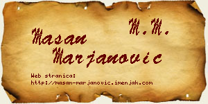 Mašan Marjanović vizit kartica